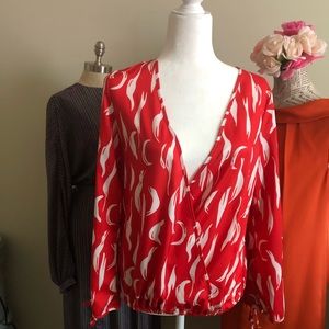 Red & White Blouse